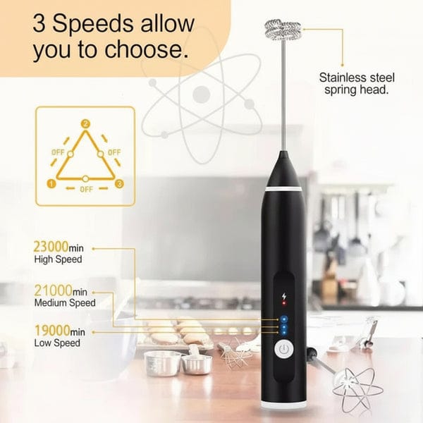 2-in-1 Electric Milk Frother & Egg Whisk